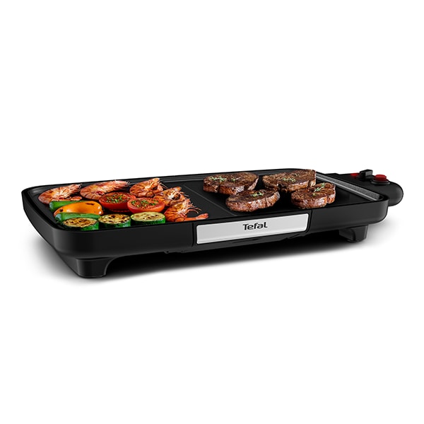 Gratar electric TEFAL Plancha Booster CB641810, 2220W, negru