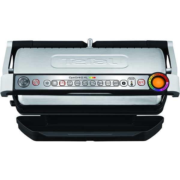 Gratar electric TEFAL OptiGrill+ XL Snacking&Baking GC724D12, 2000W, 9 programe automate, argintiu-negru