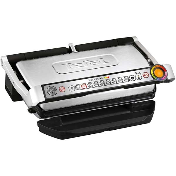 Gratar electric TEFAL OptiGrill+ XL Snacking&Baking GC724D12, 2000W, 9 programe automate, argintiu-negru
