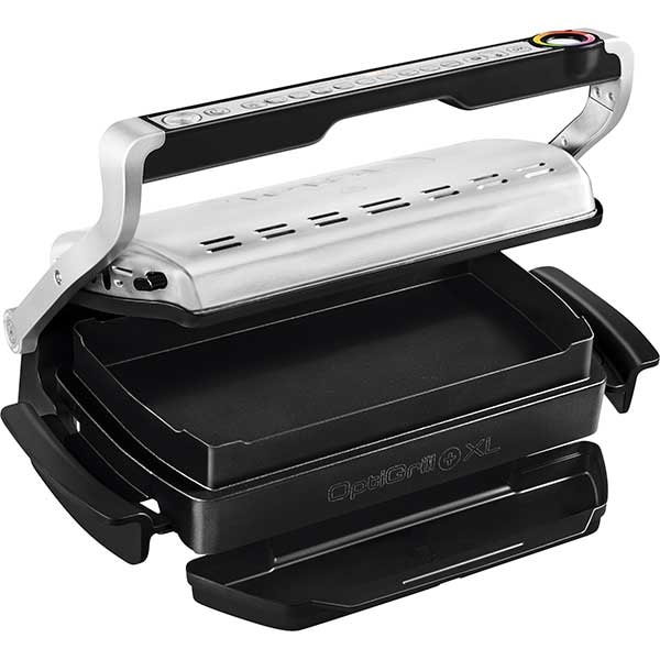 Gratar electric TEFAL OptiGrill+ XL Snacking&Baking GC724D12, 2000W, 9 programe automate, argintiu-negru