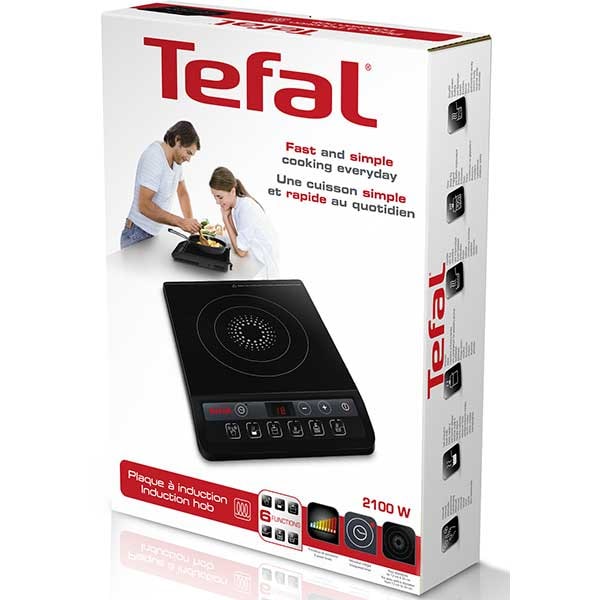 Plita cu inductie EveryDay Slim TEFAL IH201812, 1 arzator, 2100W, negru