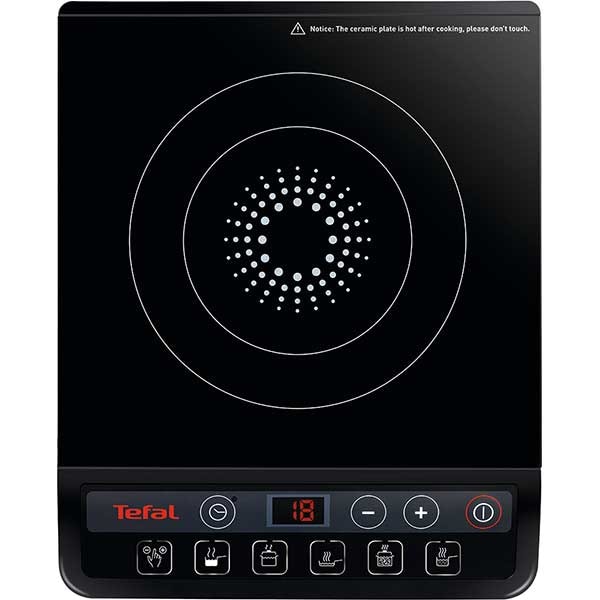 Plita cu inductie EveryDay Slim TEFAL IH201812, 1 arzator, 2100W, negru