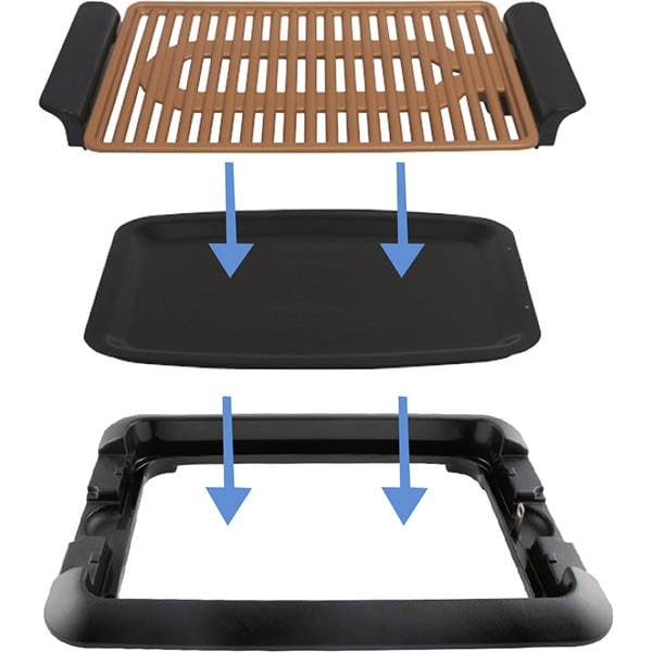 Gratar electric MEDIASHOP Smokeless Grill M17314, 1300W, negru 