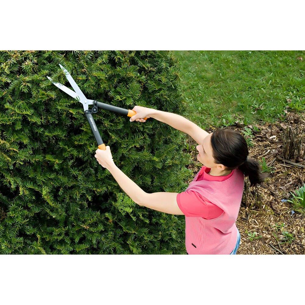 Foarfeca cu parghie pentru gard viu FISKARS HS52, 54cm, negru-portocaliu