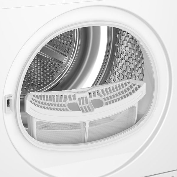 Uscator de rufe GRUNDIG GTN482617GCH, HomeWhiz, Wi-Fi, Pompa de caldura, 8kg, 16 programe, Clasa A+++, alb