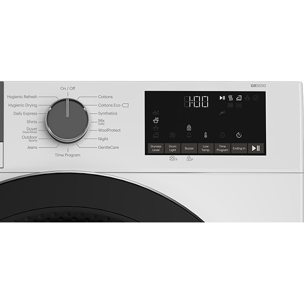 Uscator de rufe GRUNDIG GTP5824BN, Pompa de caldura, 8 kg, 15 programe, Clasa C, alb