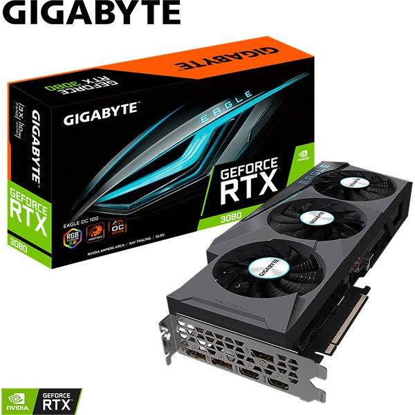 Placa video GIGABYTE GEFORCE RTX 3080, 10GB GDDR6X, 320bit, GV-N3080EAGLE OC-10GO