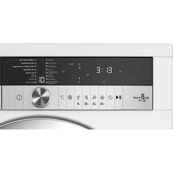 Masina de spalat rufe frontala cu uscator GRUNDIG GWD68P408C, 8/5 kg, 1400rpm, Clasa C/D, alb