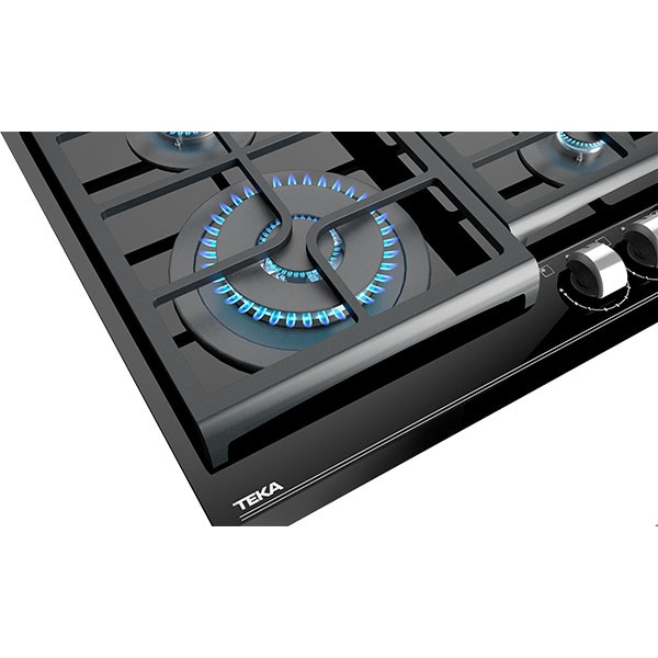 Plita incorporabila TEKA GZC 64320 XBN, Gaz, 4 arzatoare, Wok, negru