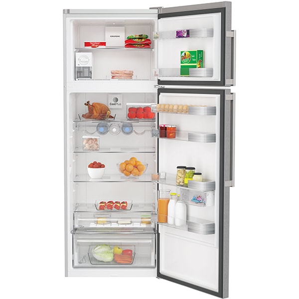 Frigider cu doua usi GRUNDIG GDN 17920 FX, Duo-Cooling No Frost, 475 l, H 193 cm, Clasa A++, inox