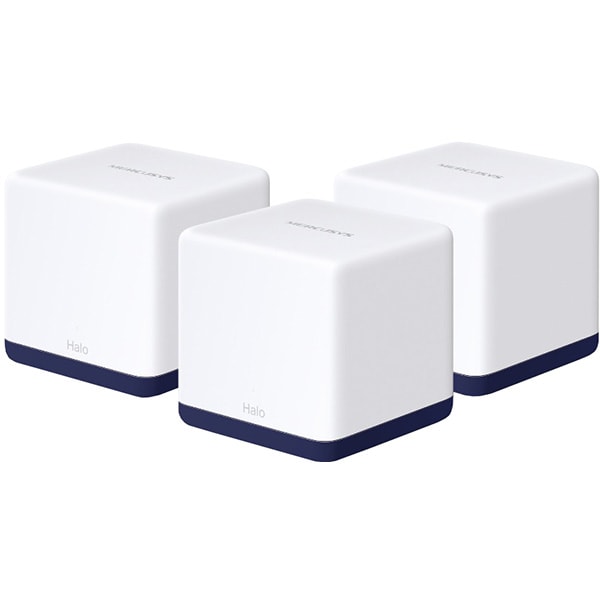 Sistem Wi-Fi Mesh MERCUSYS Halo H50G AC1900, Dual-Band 600 + 1300 Mbps, 3 buc, alb