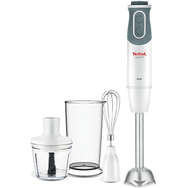 Mixer vertical TEFAL Optichef 3 in 1 HB643138, 0.8l, 800W, 20 trepte viteza, alb 