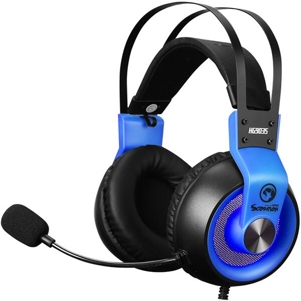 Casti Gaming MARVO HG9035, 7.1 virtual, USB, albastru
