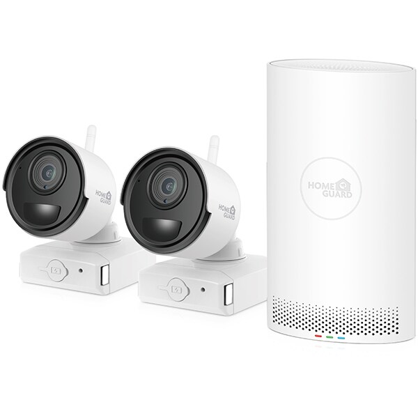 Kit supraveghere wireless HOMEGUARD HGNVK68002, 2 camere 1080p, NVR 6 canale, alb