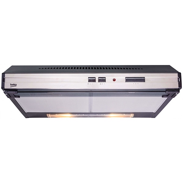 Hota traditionala BEKO CFB6433X, 2 motoare, 380 m3/h, L 60 cm, negru-inox