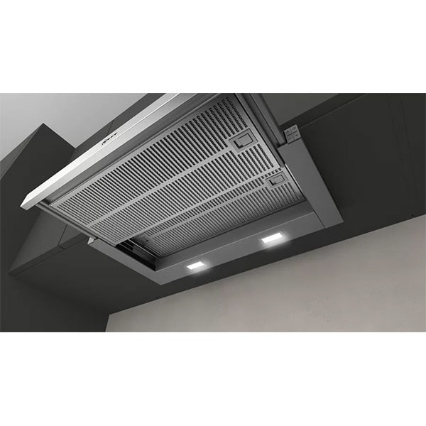 Hota incorporabila telescopica NEFF D46ED52X1, 2 motoare, 399 m3/h, L 60 cm, argintiu