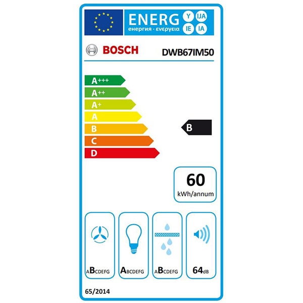 Hota decorativa BOSCH DWB67IM50, 1 motor, 752 m3/h, L 60 cm, inox
