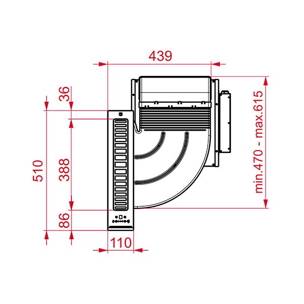 Hota modulara TEKA VarioPro FIH 16760, 1 motor, 600 m3/h, L 11 cm, negru