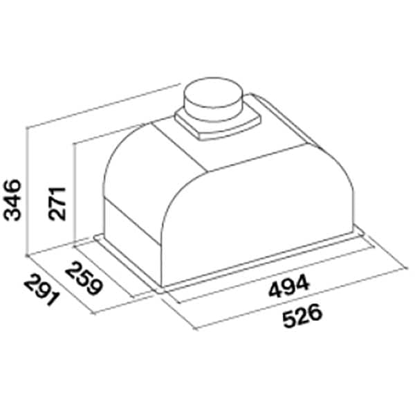 Hota incorporabila FALMEC Gruppo Incaso Touch Vision 50, 1 motor, 800 m3/h, L 50 cm, argintiu