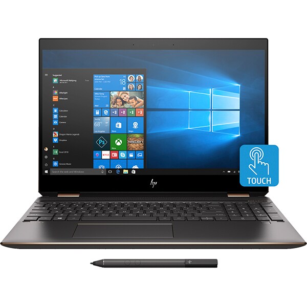 Laptop 2 in 1 HP Spectre x360 15-df0042na, Intel Core i7-8750H pana la 4.1GHz, 15.6" Full HD, 16GB, SSD 512GB, NVIDIA GeForce GTX 1050 Ti 4GB, Windows 10 Home