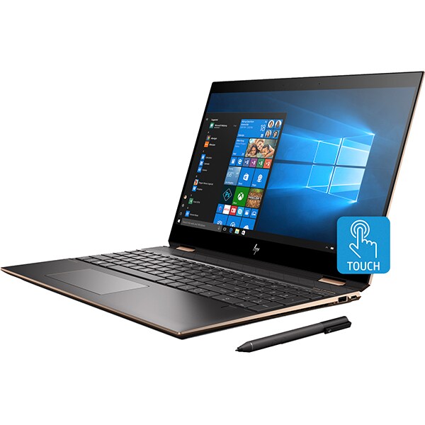 Laptop 2 in 1 HP Spectre x360 15-df0042na, Intel Core i7-8750H pana la 4.1GHz, 15.6" Full HD, 16GB, SSD 512GB, NVIDIA GeForce GTX 1050 Ti 4GB, Windows 10 Home