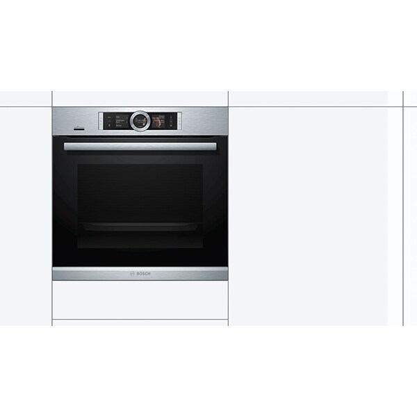 Cuptor incorporabil multifunctional BOSCH HSG636XS6, Electric, Autocuratare EcoClean, 71 l, Clasa A, inox-negru