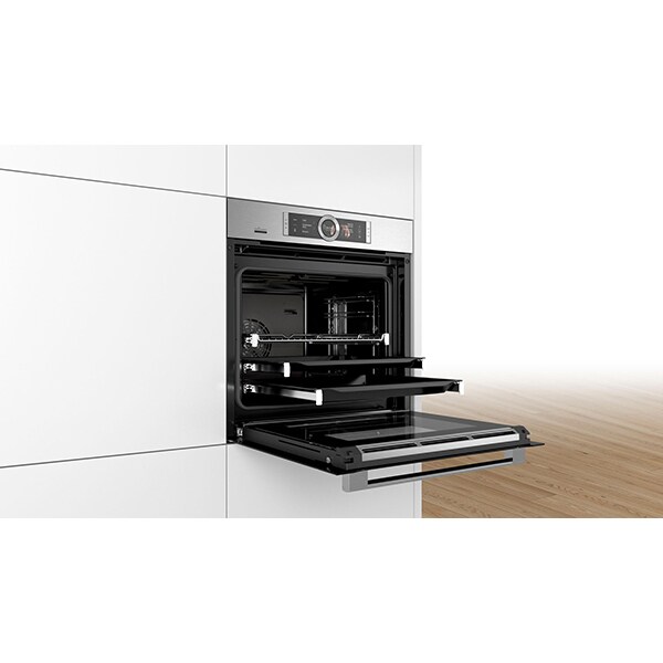Cuptor incorporabil multifunctional BOSCH HSG636XS6, Electric, Autocuratare EcoClean, 71 l, Clasa A, inox-negru