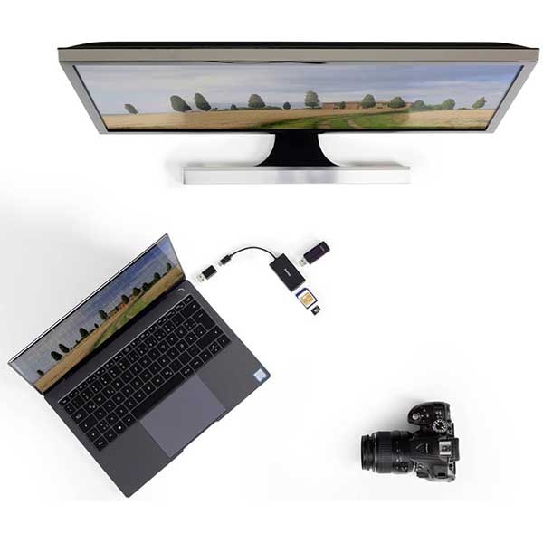 Hub USB HAMA 200125, USB 2.0, negru