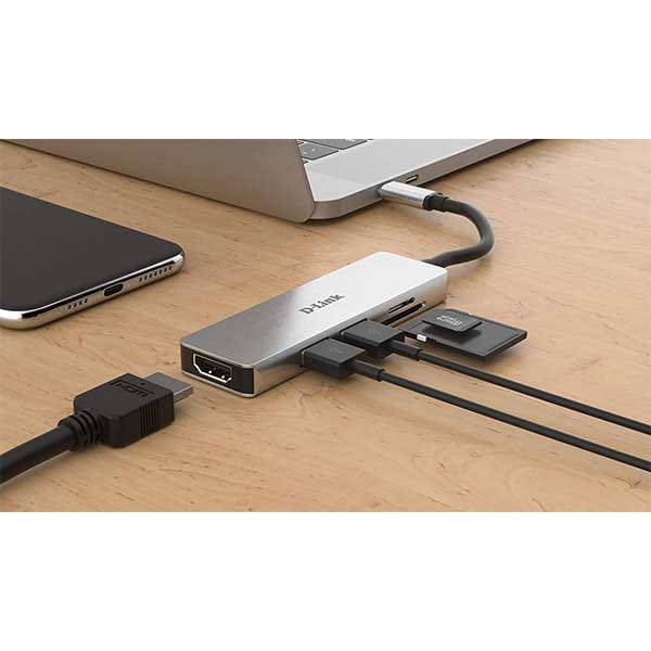 Hub USB Type-C D-LINK DUB-M530, USB 3.0, HDMI, SD/microSD, gri