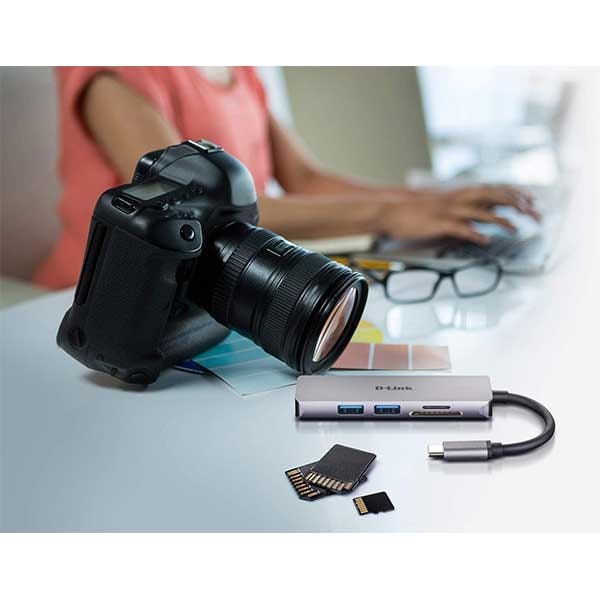 Hub USB Type-C D-LINK DUB-M530, USB 3.0, HDMI, SD/microSD, gri