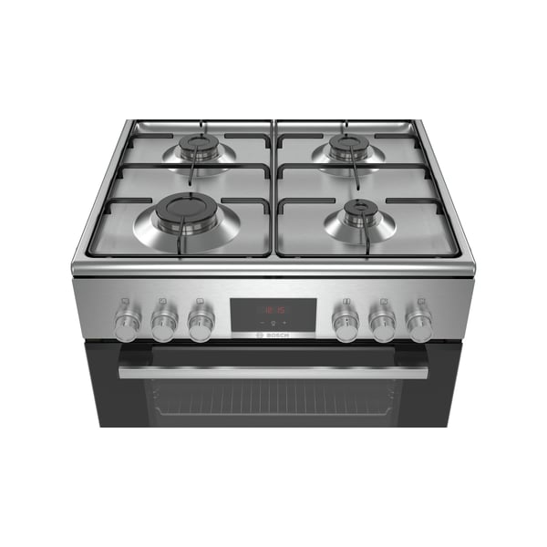 Aragaz BOSCH HXN39AD50, 4 arzatoare, mixt, L 60 cm, grill, inox