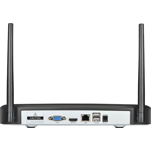 Kit supraveghere video HOMEGUARD HGNVK48302, 2 camere Full HD 1080p, NVR, 4 canale, Wireless, negru