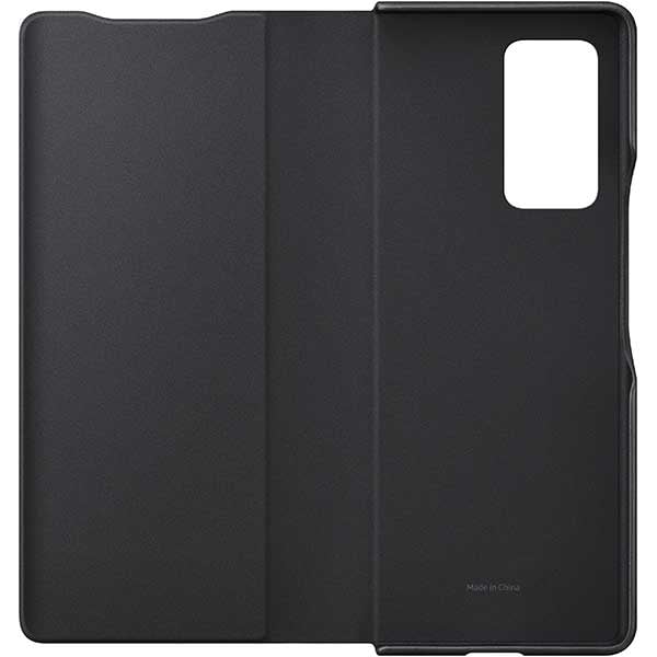Husa Leather Flip Cover pentru SAMSUNG Galaxy Z Fold2, piele naturala, EF-FF916LBEGEU, negru