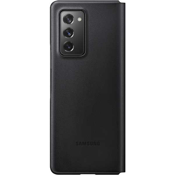 Husa Leather Flip Cover pentru SAMSUNG Galaxy Z Fold2, piele naturala, EF-FF916LBEGEU, negru
