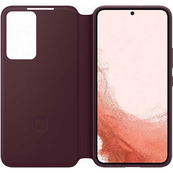 Husa Smart Clear View Cover pentru SAMSUNG Galaxy S22, EF-ZS901CEEGEE, Burgundy