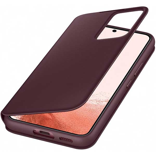 Husa Smart Clear View Cover pentru SAMSUNG Galaxy S22, EF-ZS901CEEGEE, Burgundy