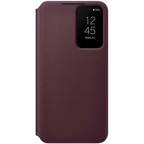 Husa Smart Clear View Cover pentru SAMSUNG Galaxy S22, EF-ZS901CEEGEE, Burgundy