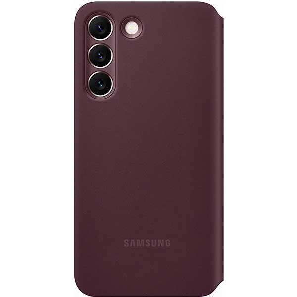 Husa Smart Clear View Cover pentru SAMSUNG Galaxy S22, EF-ZS901CEEGEE, Burgundy