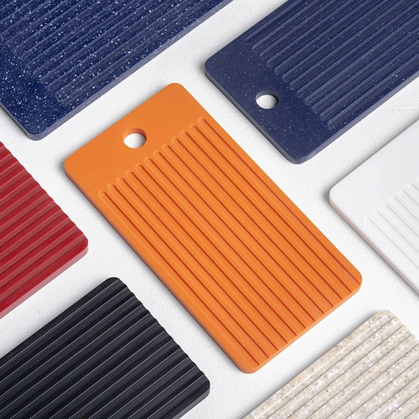 Platou branzetruri SPIN Ida L, 25 x 1.2 cm, corian, albastru