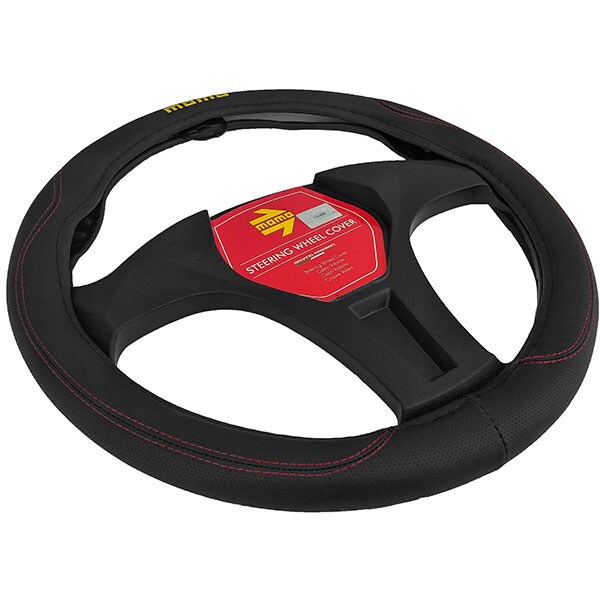 Husa volan auto MOMO IN2158, negru-rosu