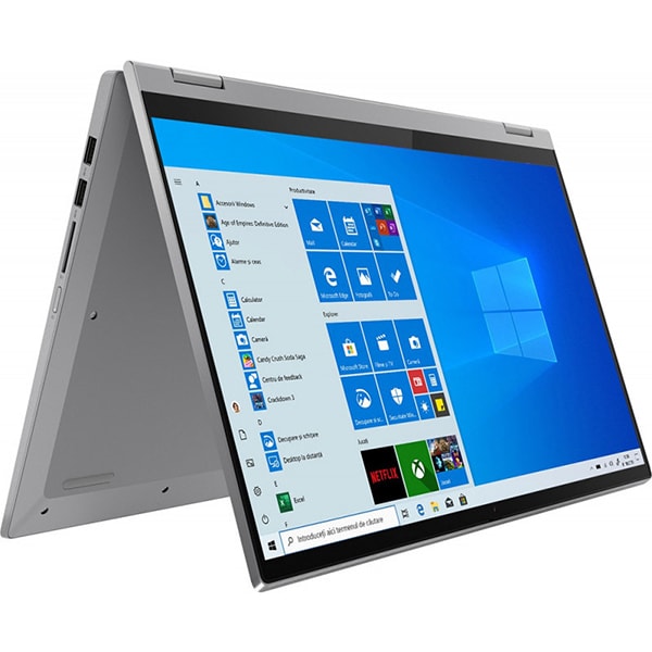Laptop 2 in 1 LENOVO IdeaPad Flex 5 15IIL05, Intel Core i5-1035G1 pana la 3.6GHz, 15.6" Full HD Touch, 8GB, SSD 512GB, Intel UHD Graphics, Windows 10 Home, gri