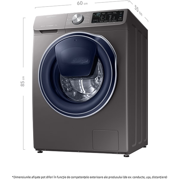Masina de spalat rufe frontala SAMSUNG WW70M644OPX/LE, EcoBubble, AddWash, 7kg, 1400rpm, Clasa A+++, argintiu