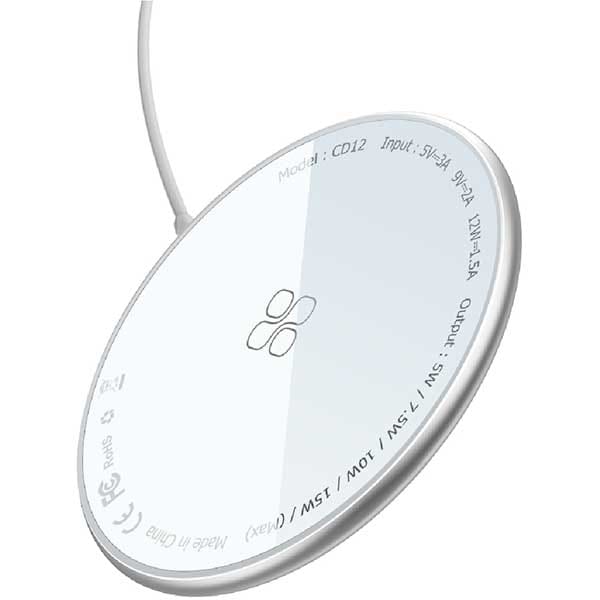 Incarcator wireless PROMATE MagTag-15W, universal, QI, Super-Fast Charging 15W, argintiu