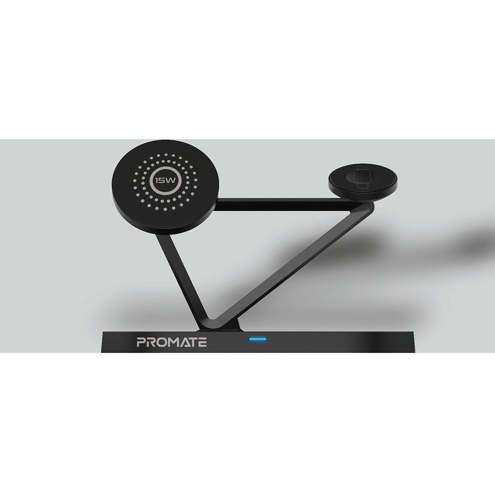 Incarcator wireless PROMATE PentaWave, 1xUSB-A, universal, QI, negru