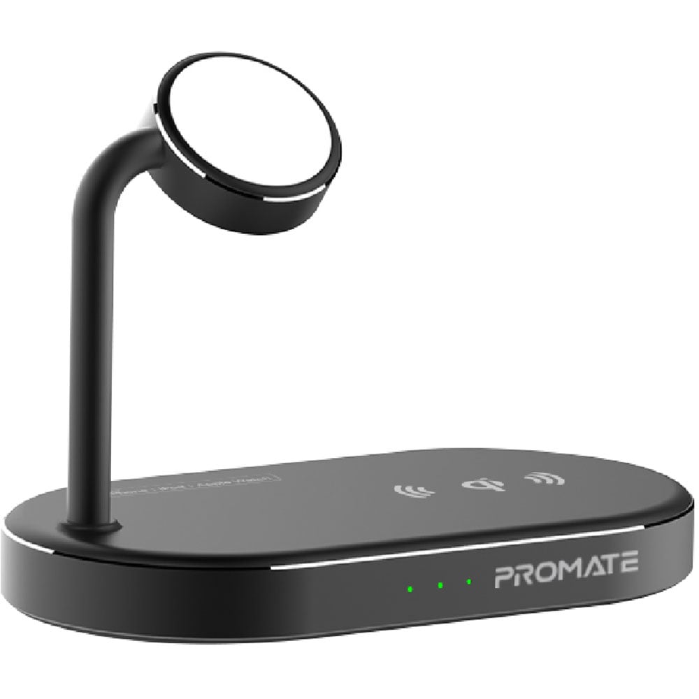 Incarcator wireless PROMATE Wavepower, 1xUSB-A, universal, QI, 15W, negru