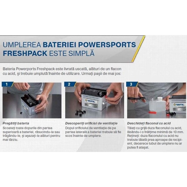 Baterie moto VARTA Powersports AGM 512901019, 12V, 12Ah, 215A
