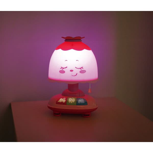 Lampa de veghe cu lumini si sunete HOLA 1107, alb-roz