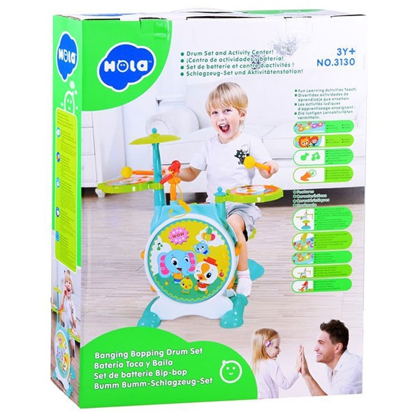 Jucarie de rol HOLA Toba muzicala cu scaunel 3130, 3 ani+, multicolor