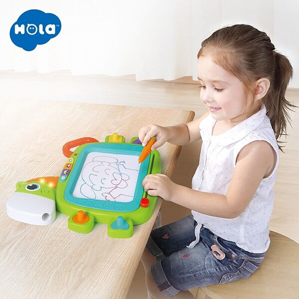 Jucarie educativa HOLA Tablita magnetica cu muzica si lumini 3131, 2 ani+, multicolor