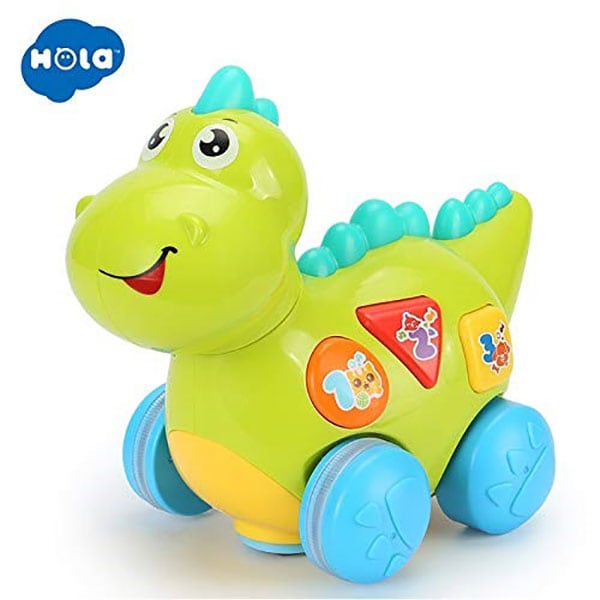 Jucarie interactiva HOLA Dinozaurul cu melodii si lumini 6105, 12 luni+, multicolor